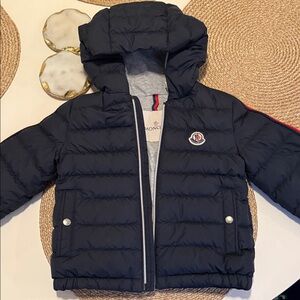 Moncler Navy Blue Enfant “Baty” Hooded Puffer Jacket